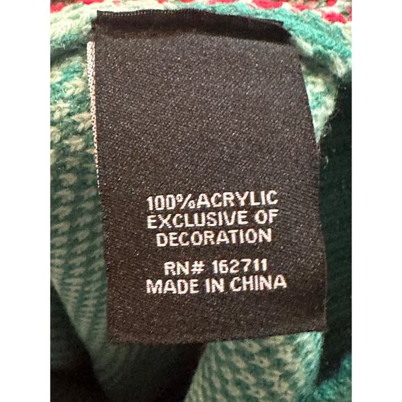 Ugly Christmas Sweater Cool Snowman Green Striped 33 Degrees Women's Small - Picture 6 of 8